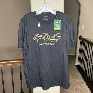 Save The Turtle Graphic T Shirt NWT Size L Novelty Travel Earth Day Spring